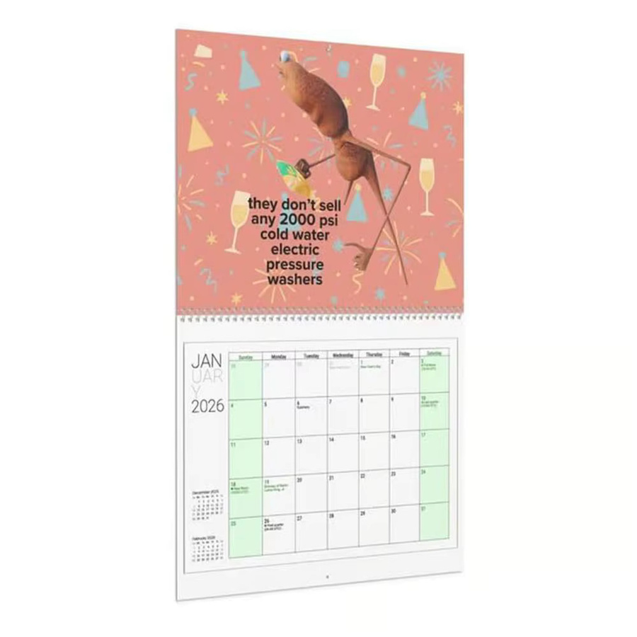Humorvoller Wandkalender 2026 mit 12 Monaten in Mehrfarbig - Bild 3