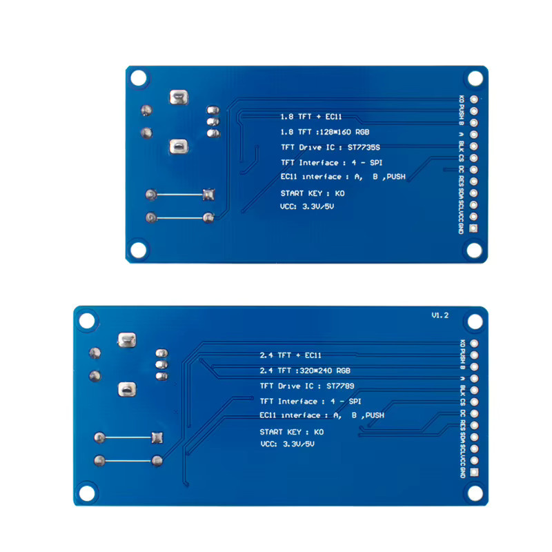WAVGAT TFT-Bildschirm mit EC11 Drehgeber-Kombinationsmodul und SPI-Schnittstelle in Blau für Arduino (1,8 Zoll oder 2,4 Zoll) - Bild 3