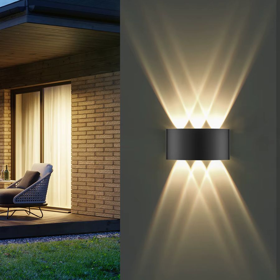 Oraymin LED-Wandleuchte Schwarz, 6 W, IP65, warmweiß, Außen- und Innenwandleuchte aus Aluminium - Bild 2