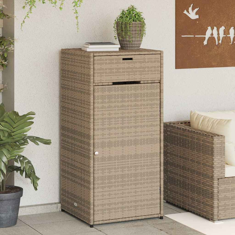 Garten Aufbewahrungsschrank VD Home Furnishing aus Poly Rattan in Beige, B/T/H: 55 x 55 x 111 cm - Bild 1