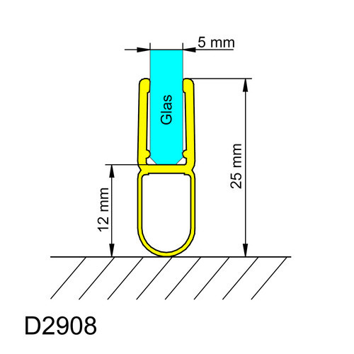 Schulte Streifdichtung für Duschabtrennung und Badewannenaufsätze aus PVC, transparent, für 4 - 5 mm Glas, Länge: 100 cm - Bild 2