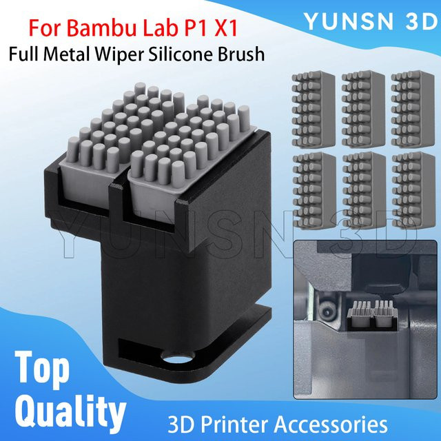 Bambu Lab P1 X1 Druckkopf Reiniger Silikon-Pinsel aus Vollmetall in Schwarz - Bild 1