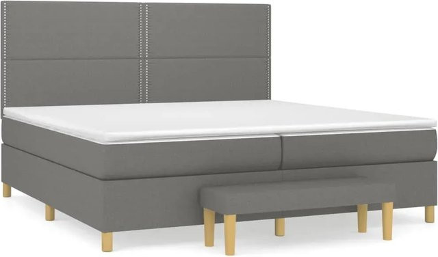 vidaXL Boxspringbett mit Matratze Hybrid Dunkelgrau B: 200 cm, T: 200 cm, H: 203 cm - Bild 1