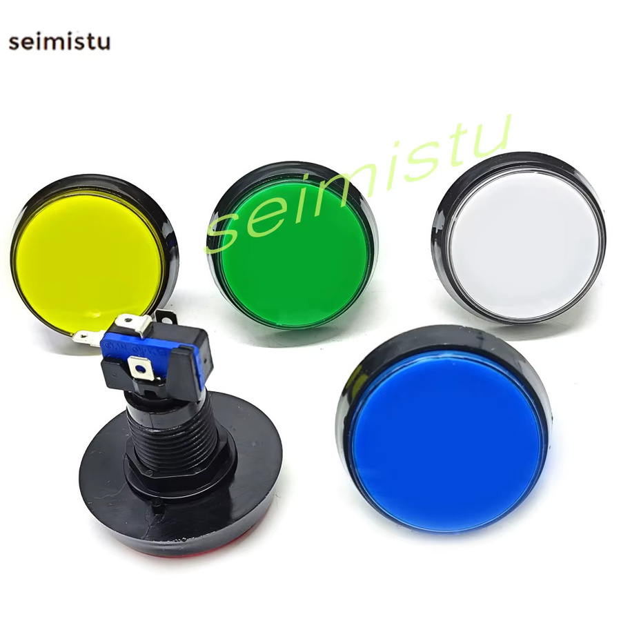 Seimistu Arcade-Druckknopf LED-beleuchtet DC 12V Flachknopf in Rot und Multicolour für Arcade-Spielautomaten und Verkaufsautomaten, Durchmesser: 60 mm - Bild 3
