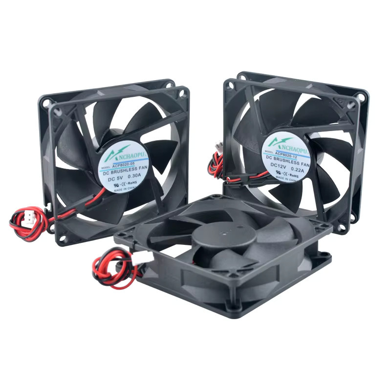 ANCHAOPU ACP8020 Hochgeschwindigkeits Axialventilator 2-polig in Schwarz, B/H/T: 80 x 80 x 20 mm - Bild 2