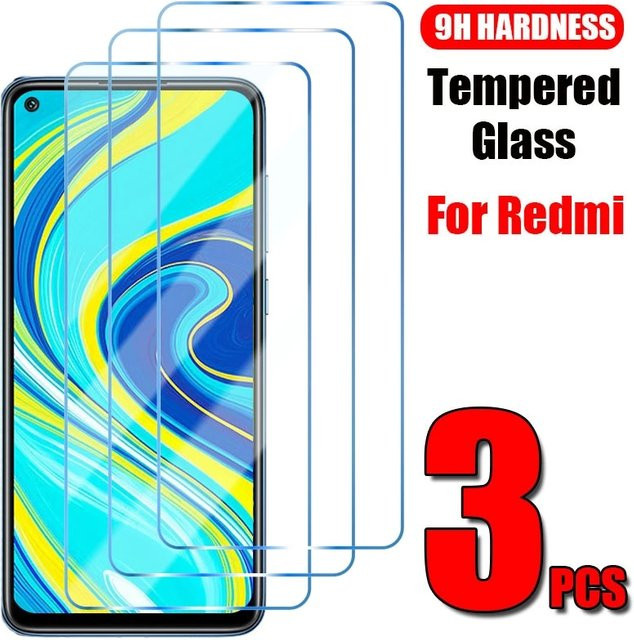 3 Stück Displayschutzfolien aus gehärtetem Glas für Xiaomi Redmi Note 10T 5G 10 Pro Max A4 5G A1 A2 A3X A3 A5 K30S K40 K30 Ultra Pro Zoom, transparent - Bild 1