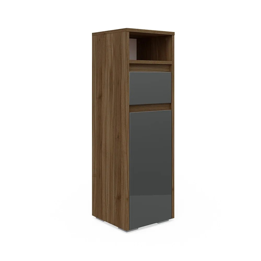 Vicco Midischrank Majest Badezimmerschrank in Nussbaum und Anthrazit mit Schubladen und Regalfächern, Breite: 30 cm, Höhe: 96 cm - Bild 3