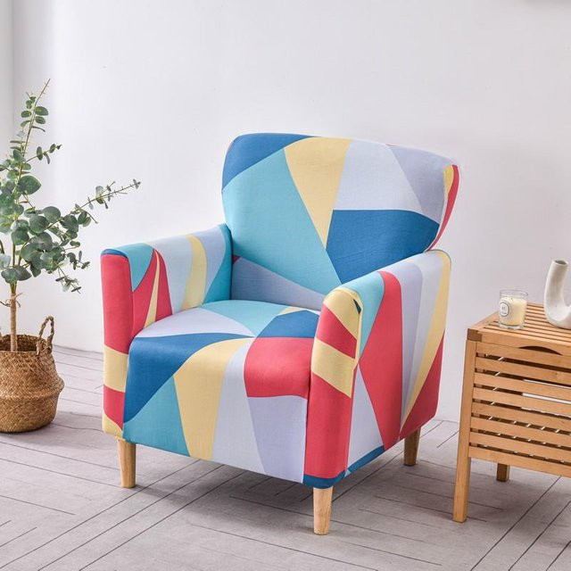 Elastischer Sesselbezug mit nordischem Blumenmuster von Yiran bag in Multicolour, waschbar und rutschfest - Bild 1
