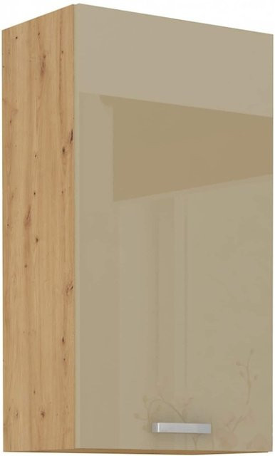 Hängeschrank Artisan Küchenzeile in Eiche Cappuccino Hochglanz mit 3 Einlegböden - Bild 1