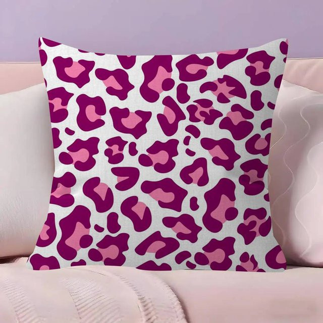 Lu Xika Chen Kissenbezug mit Anime Rosa Leopard Muster aus Polyester, B/B/H: 18 x 18 x 18 cm - Bild 1