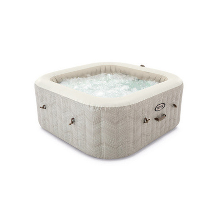 Intex PureSpa Whirlpool Chevron Deluxe Square, beige, Durchmesser: 211 cm, Höhe: 71 cm, 4 Sitzplätze