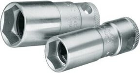 Gedore Zündkerzeneinsatz mit Haltefeder 16 mm 1/2 Zoll aus Chrom-Vanadium in Silber - Bild 1