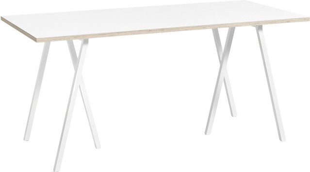 HAY Loop Stand Table in Weiß mit Esche und pulverbeschichtetem Stahl für Büro und Esszimmer - Bild 1
