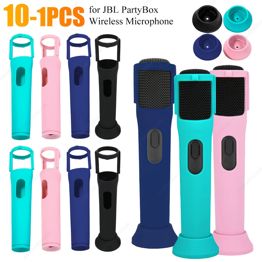Silikon-Schutzhülle für JBL PartyBox Mikrofon, rutschfeste Anti-Roll-Hülle in Grün - Bild 2