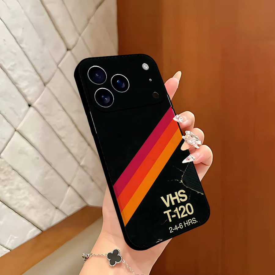 Mesuca Retro-VHS-Videokassette Handyhülle für iPhone 17 16 15 14 13 12 11 Pro Max Plus Mini, Hautfreundliches TPU-Softcase, Mehrfarbig - Bild 3