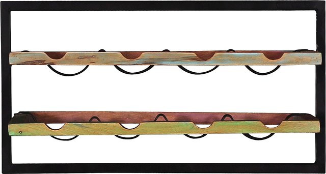 TPFLiving Wandregal Anchorage im Industrial Design aus Altholz und Metall, Farben: Braun, Schwarz und Bunt - Bild 1