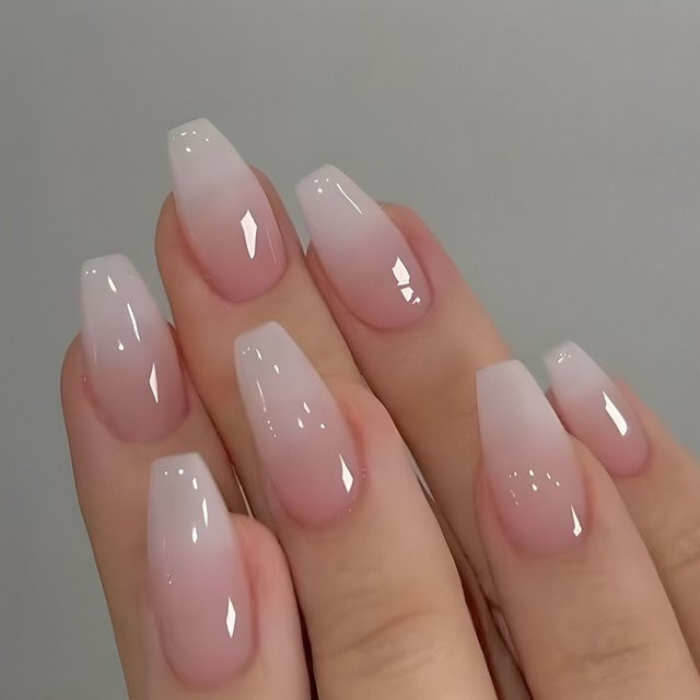 LEKGAVD Künstliche Nägel Ballerina, Gradient, Glänzend, 24 Stück - Bild 1