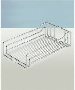 Hettich Dispensa 13909 Hochschrank-Einhängekorb mit 3-fach Reling aus Edelstahl in Silber, Breite: 30 cm - Bild 1