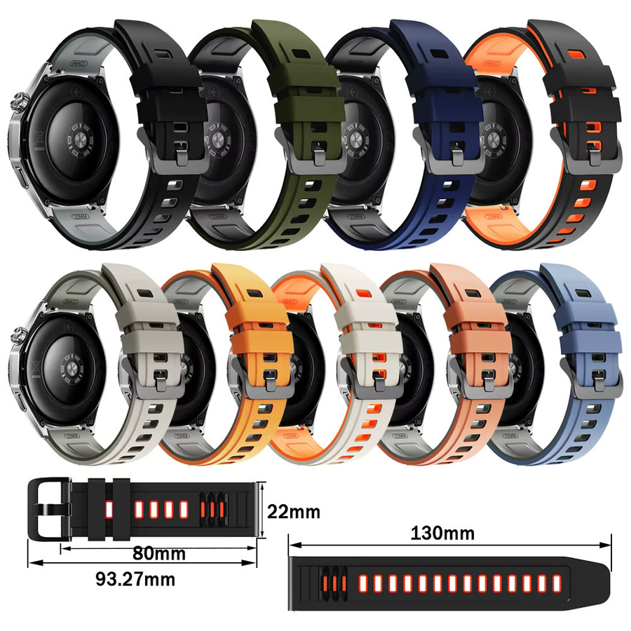 COROS Uhrenarmband Silikon, Schwarz, Unisex, 22 mm - Bild 5