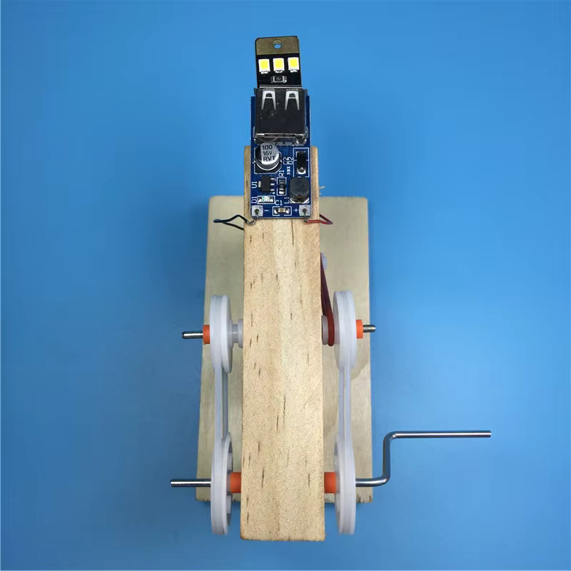 soulbao DIY-Generatormodell mit Handkurbel, Lernspielzeug aus Holz - Bild 3