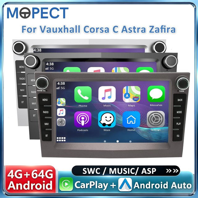 MOPECT 7 Zoll Autoradio für Vauxhall Opel Astra Vectra Corsa Zafira mit 4+64GB, Wireless CarPlay & Android Auto, DAB+ Digitalradio, GPS-Navigation, Bluetooth und DVR - Bild 1