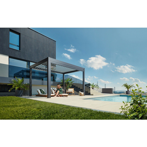 Biohort Pergola mit Lamellendach in Grau, B/T/H: 404,5 x 312 x 255 cm - Bild 2
