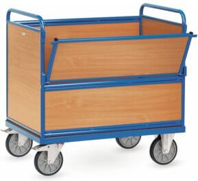 Fetra Holzkastenwagen 2872 mit TPE-Reifen in Blau, Tragkraft 600 kg - Bild 1