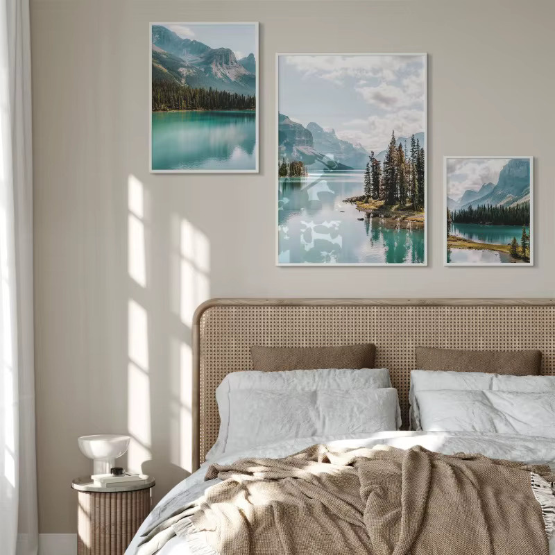 Potdemiel Wandkunst Poster Kanada Bergsee Landschaft Natur Fotografie Leinwandmalerei Mehrfarbig - Bild 4