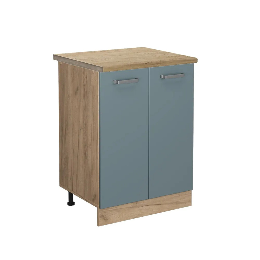 Vicco Küchenunterschrank R-Line Blau-Grau/Goldkraft Eiche, B/T/H: 60 x 60 x 81,6 cm - Bild 2