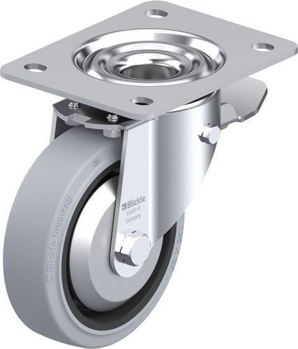 Blickle Lenkrolle LK-POEV 125R-3-ST-SG-FA mit Feststeller in Schwarz-Grau, Rad-Durchmesser: 125 mm, Tragfähigkeit: 250 kg - Bild 1