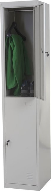 Schließfachschrank MCW-G88 aus Metall in Grau, H x B x T: 185 x 38 x 45 cm - Bild 1