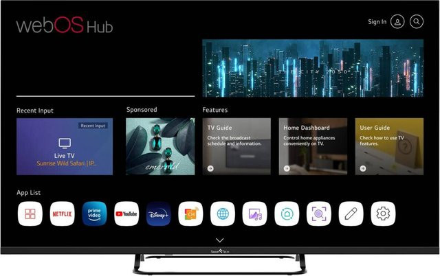 SmartTech LED-Fernseher 43UW02V 4K UHD in Schwarz B/H: 96 x 59 cm - Bild 1