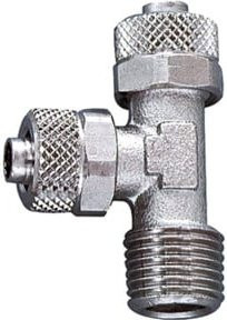 Riegler L-Einschraubverschraubung R 1/8 a. für 6/4 Schlauch aus Messing in Silber - Bild 1