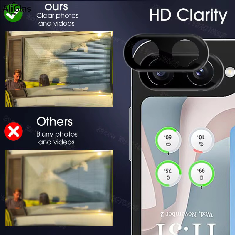 6-in-1 Anti Spy Displayschutzfolie für Samsung Galaxy Z Flip 7 6 5 und Z Flip7 FE inklusive Kameraobjektiv-Schutzfolie aus gehärtetem Glas, transparent - Bild 5