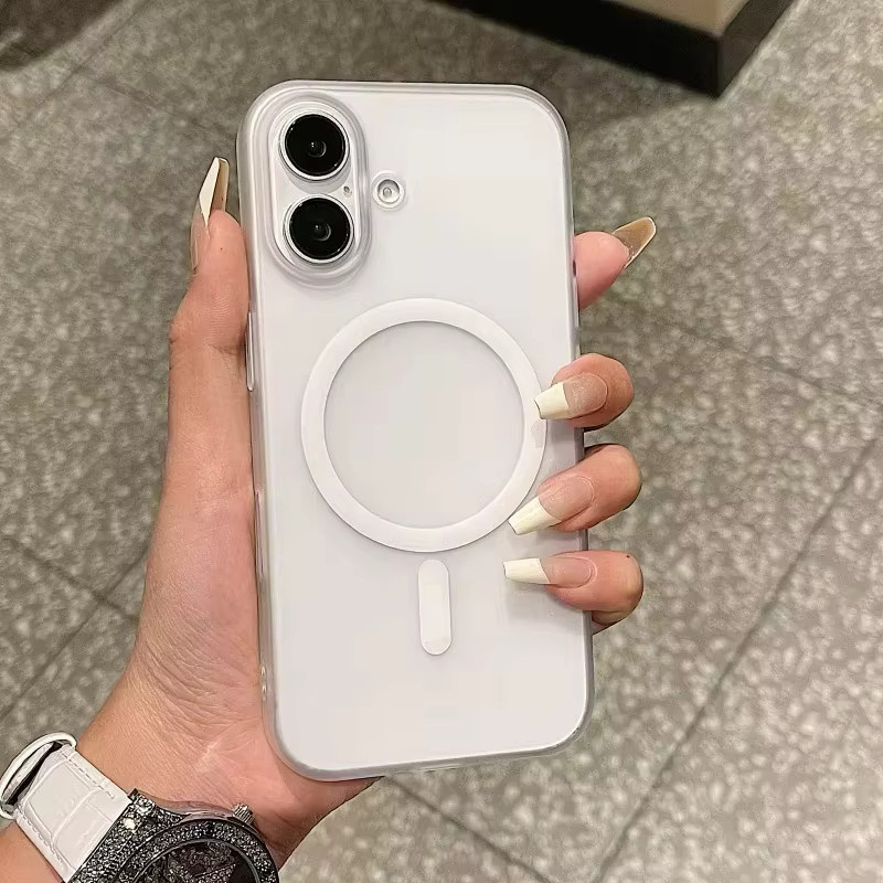 Matte magnetische Handyhülle für Samsung Galaxy A57 A56 A55 A54 A37 A36 A35 A34 A26 A25 A16 A15 A06 A05 mit MagSafe Wireless Charging Funktion in Weiß - Bild 2