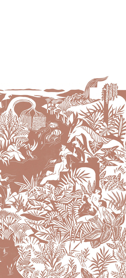 Isidore Leroy Mural Eternelles Wandtapete Terracotta Natur Design B/H: 330 x 50 cm - Bild 1