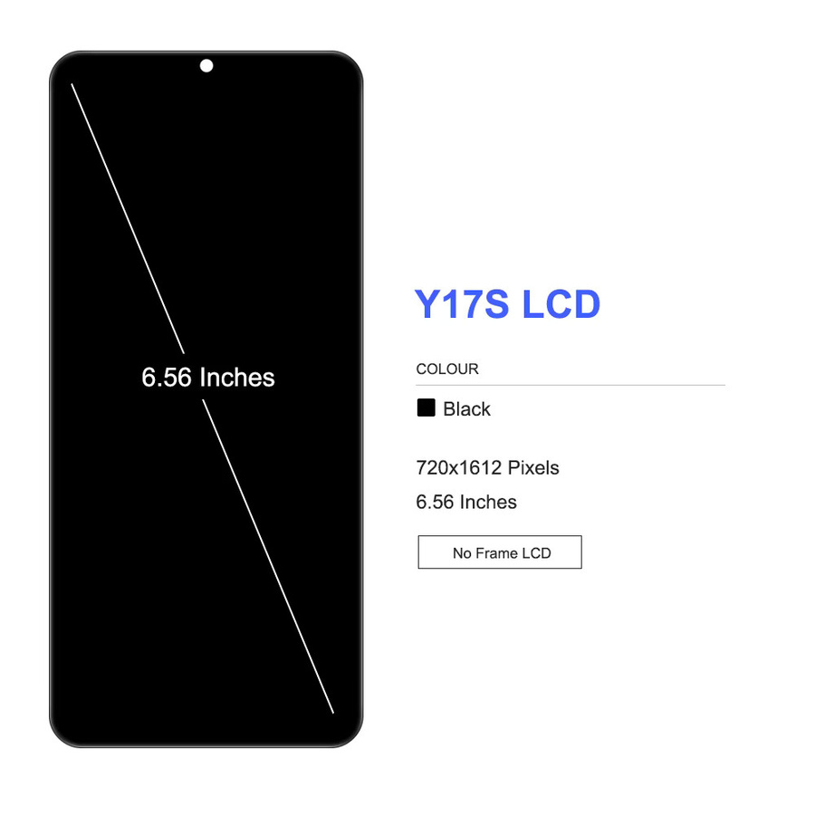Vivo Y17s LCD Display Montage mit Touch Digitizer und Rahmen in Schwarz, 6,56 Zoll - Bild 3