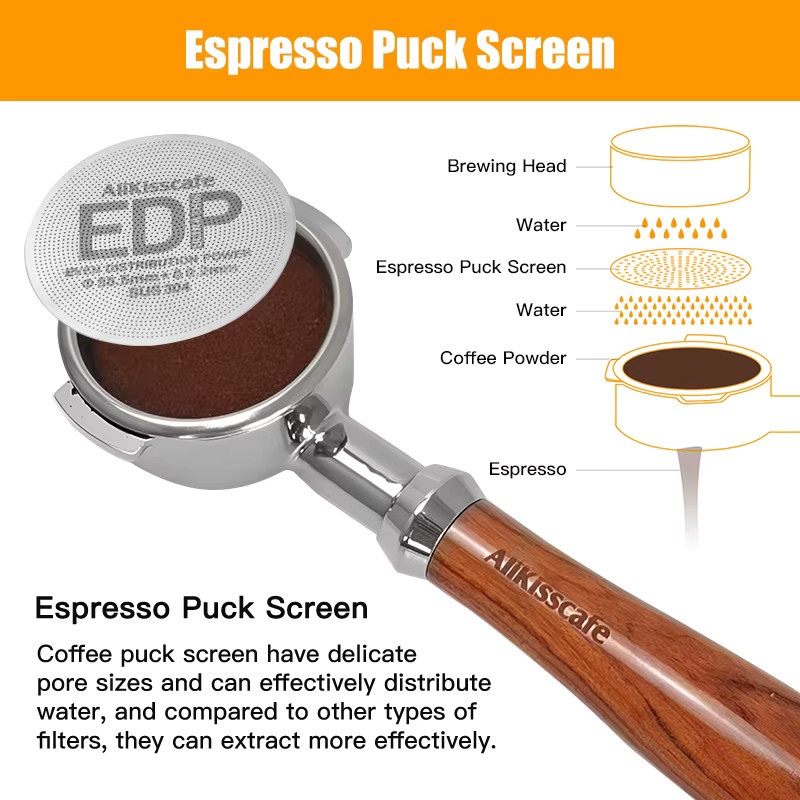Wiederverwendbarer Kaffeefilter Puck Screen aus Metallgeflecht in Silber für Delonghi und Breville Siebträger, 0,2 mm Maschenweite, Durchmesser: 51 mm, 53,5 mm oder 58,5 mm - Bild 2