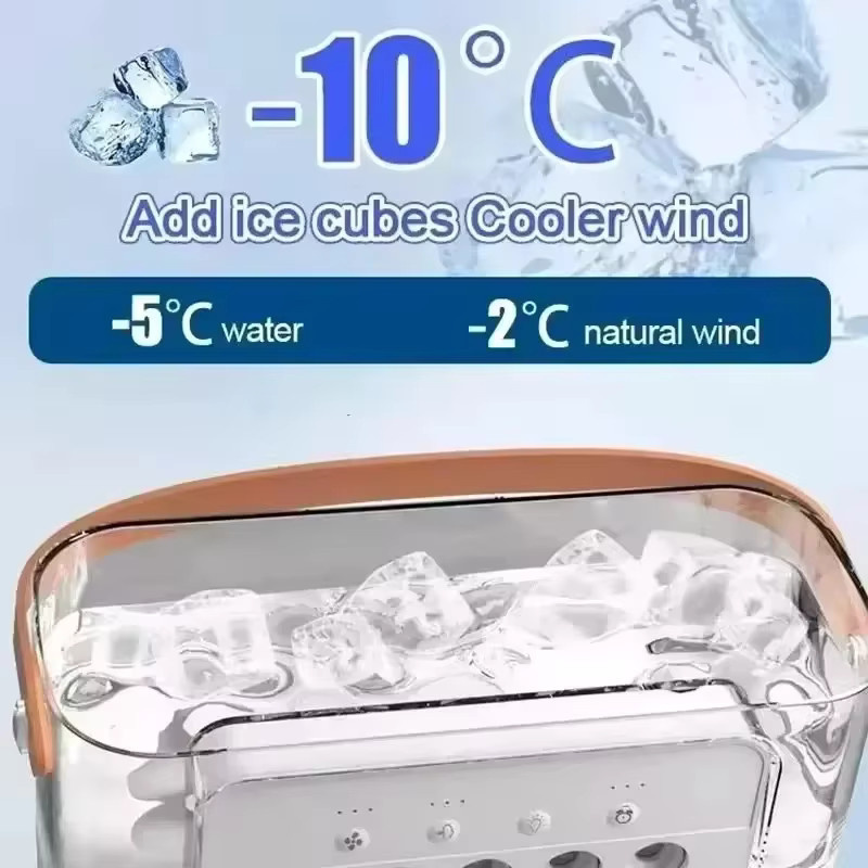 TINGMIAO Tragbarer Luftkühler mit Wassertank 500 ml, Ventilator und Luftbefeuchter in Weiß - Bild 2