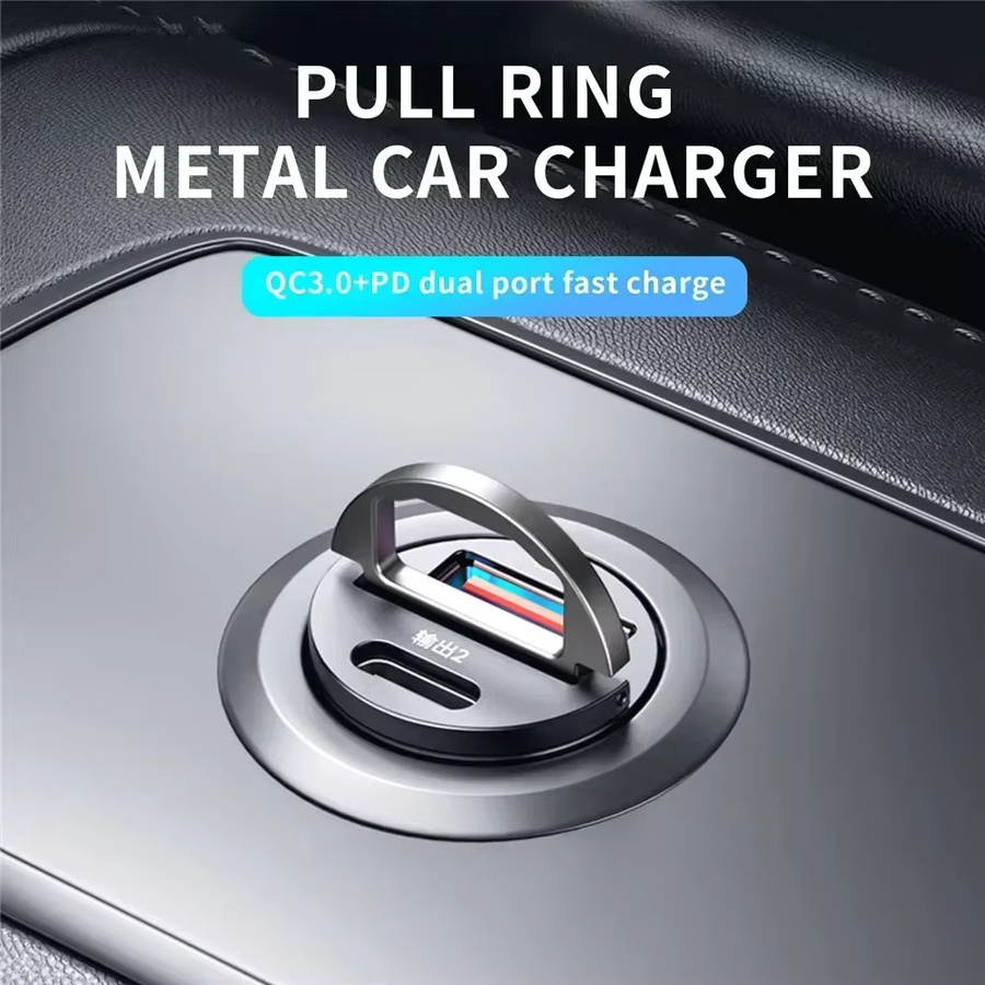 Mini-Autoladegerät mit Schnellladung QC3.0 und PD USB Typ C in Schwarz für iPhone, Xiaomi, Samsung und Huawei - Bild 2