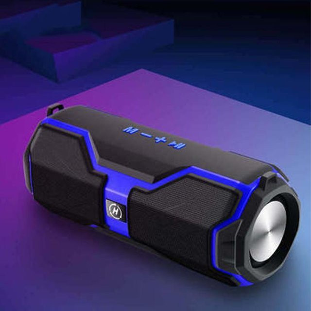 MOODSTYLISTA Tragbarer kabelloser Bluetooth 4.2 Lautsprecher mit Metallhaken, IPX7 wasserdichter mobiler Subwoofer in Blau - Bild 1
