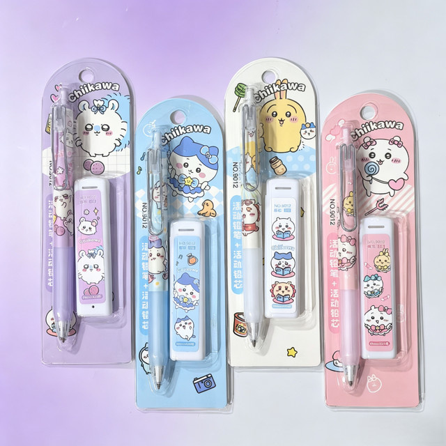 Chiikawa Automatisches Bleistift-Set mit Anime-Design, Mehrfarbig, HB Graphit für Schüler - Bild 1