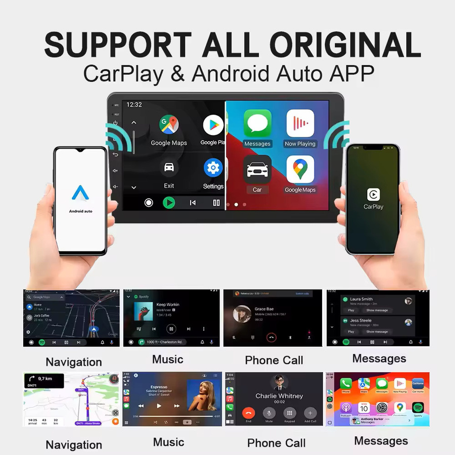 AUTOABC 2in1 Wireless CarPlay und Android Auto Adapter AI Smart Box in Schwarz für VW Toyota Nissan Honda Ford Benz - Bild 3