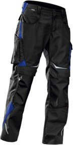Kübler Arbeitshose Pulsschlag 2324 in Schwarz/Kornblumenblau mit Reflexstreifen und Kniepolstertaschen nach EN 14404 aus Cordura, Größe 98 - Bild 1