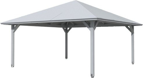 Skan Holz Pavillon Cannes 4 aus Fichtenholz in Weiß lasiert B/T: 489 x 489 cm - Bild 3