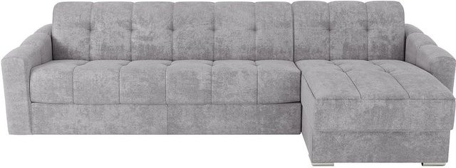 Vente-unique Schlafsofa Darielo in Hellgrau, L-Form, Breite: 275 cm - Bild 1
