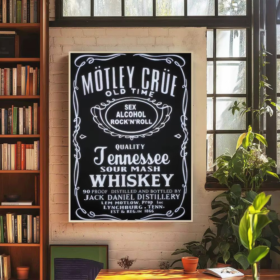 Motley Crue Retro DIY-Klebeposter in Weiß mit nordischem Grafikdesign und Typografie als Wandkunst aus Papier - Bild 5