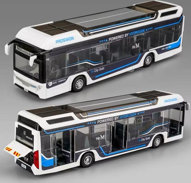 Linyi toy car Elektro Flughafen Geschäftsbus, Metall, mit Sound und Licht, 1:32, ab 14 Jahren - Bild 1