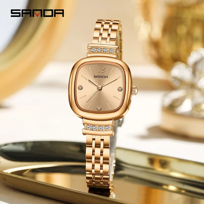 SANDA Armbanduhr Quarz, Edelstahl, Rechteckig, Damen - Bild 2