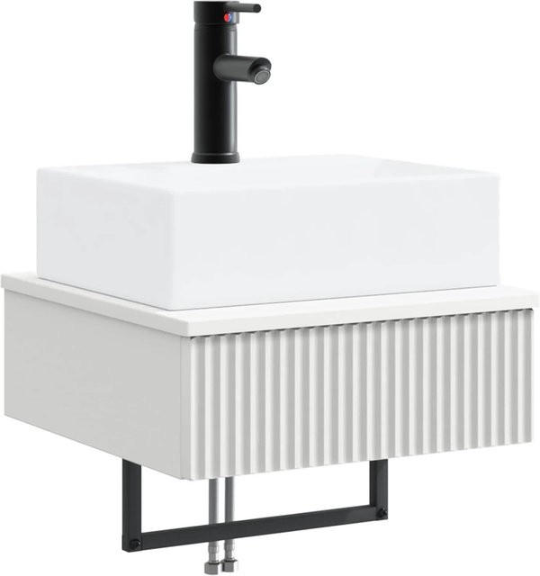 vidaXL Wandmontiertes Waschbecken in Weiß, Rechteckig, B: 41 cm, T: 40 cm, H: 39 cm - Bild 1